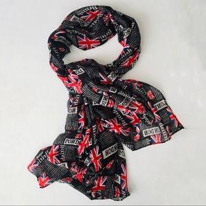 Scarf Wrap Sarong London Red Black Flag